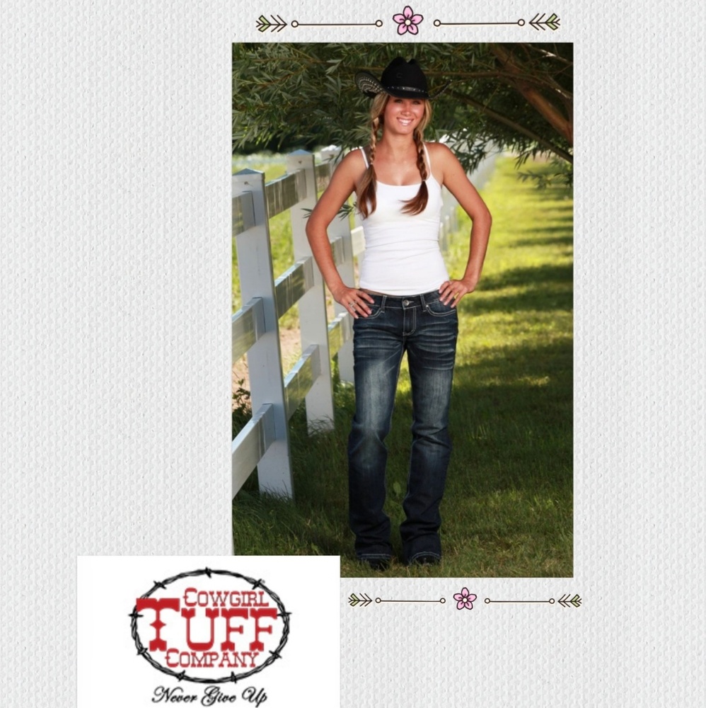 Cowgirl Tuff Don't Fence Me In Bling Jeans 26x33